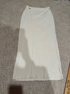 Studio K rib long pencil skirt cream L plant viscose